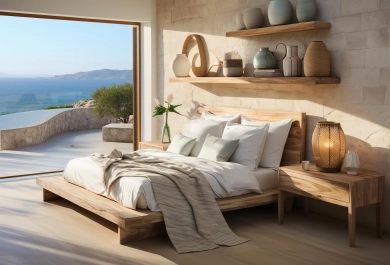 Master suite bedroom 3D render - Cyprus