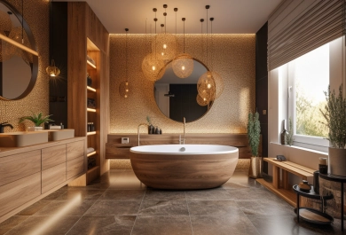 Spa bathroom 3D render - Cyprus